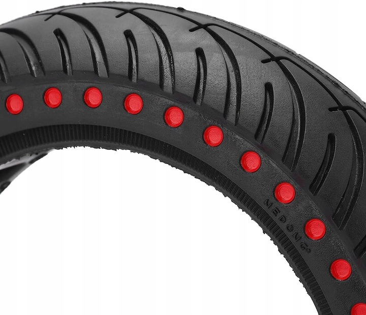 Anvelopa trotineta electrica plina, fara camera, dimensiune 8.5 x 2A, culoare negru cu buline rosii [4]