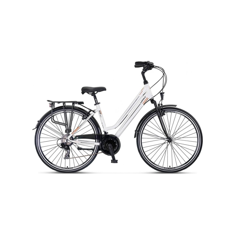 Bicicleta City Umit Ventura, L-430-AT, culoare alb auriu, roata 28 , cadru 430mm aluminiu, frana V-Brake