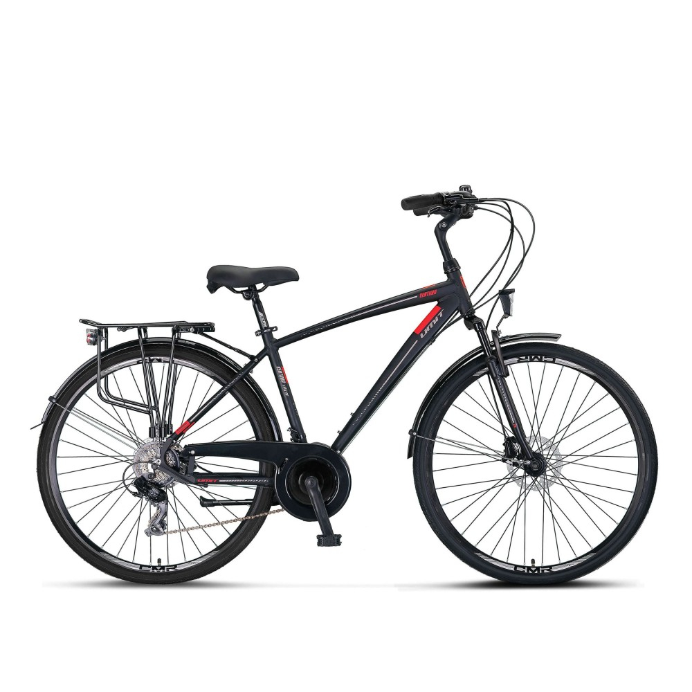 Bicicleta City Umit Ventura, M-460-ATB-S, culoare negru rosu, roata 28  , cadru 460mm aluminiu, frana disc