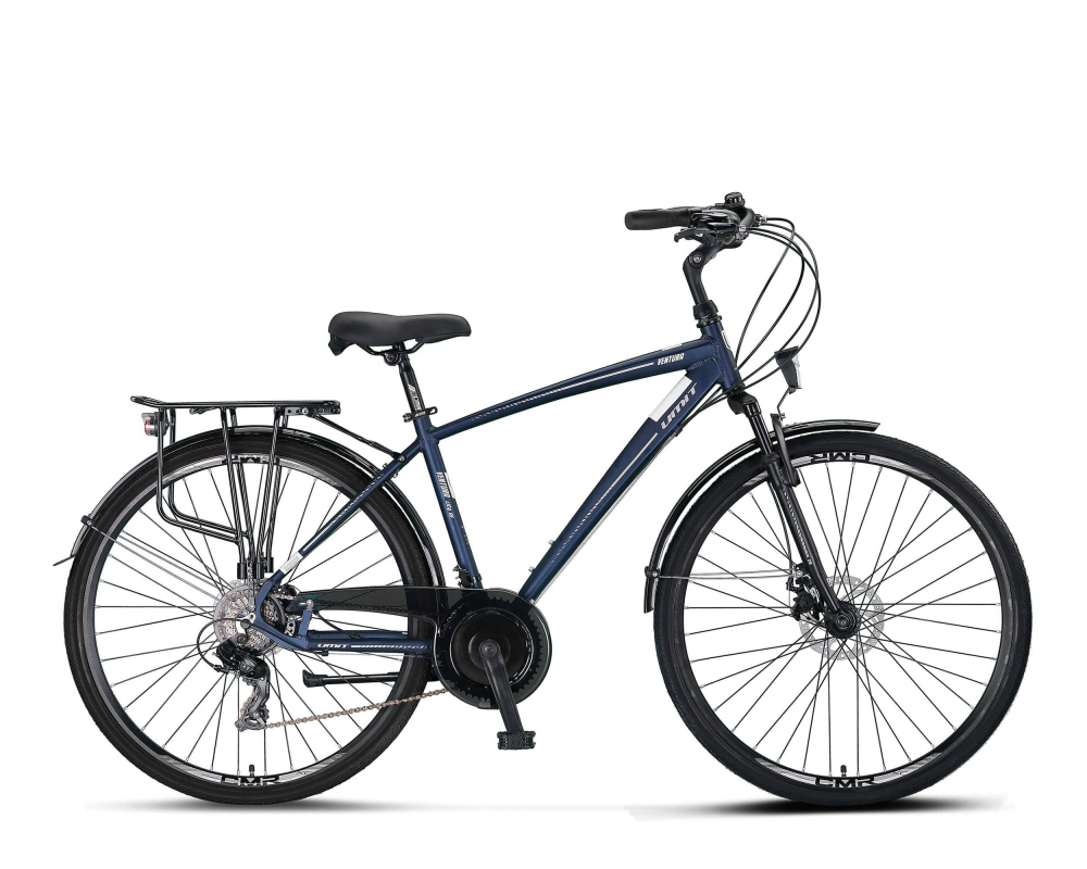 Bicicleta City Umit Ventura, M-460-ATB-S, culoare albastru gri, roata 28  , cadru 460mm din aluminiu, frana disc hidraulic, 21 viteze