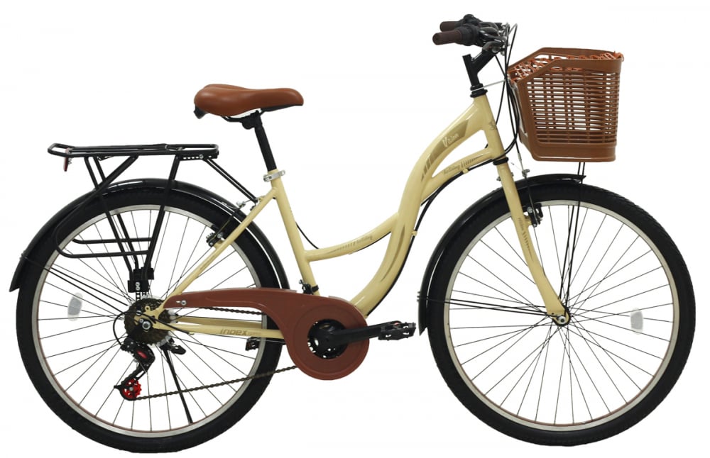 Bicicleta City Vision Holiday, culoare Crem, roata 24  , cadru din otel