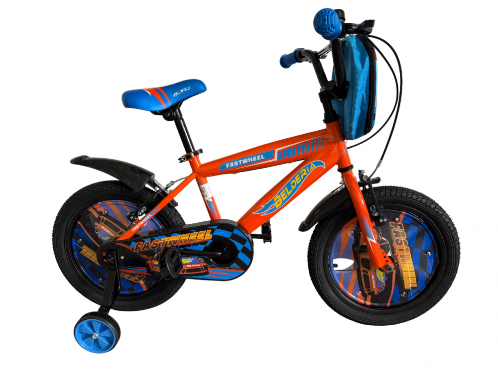 Bicicleta copii Belderia Fastwheel, culoare portocaliu, roata 14  , cadru din otel