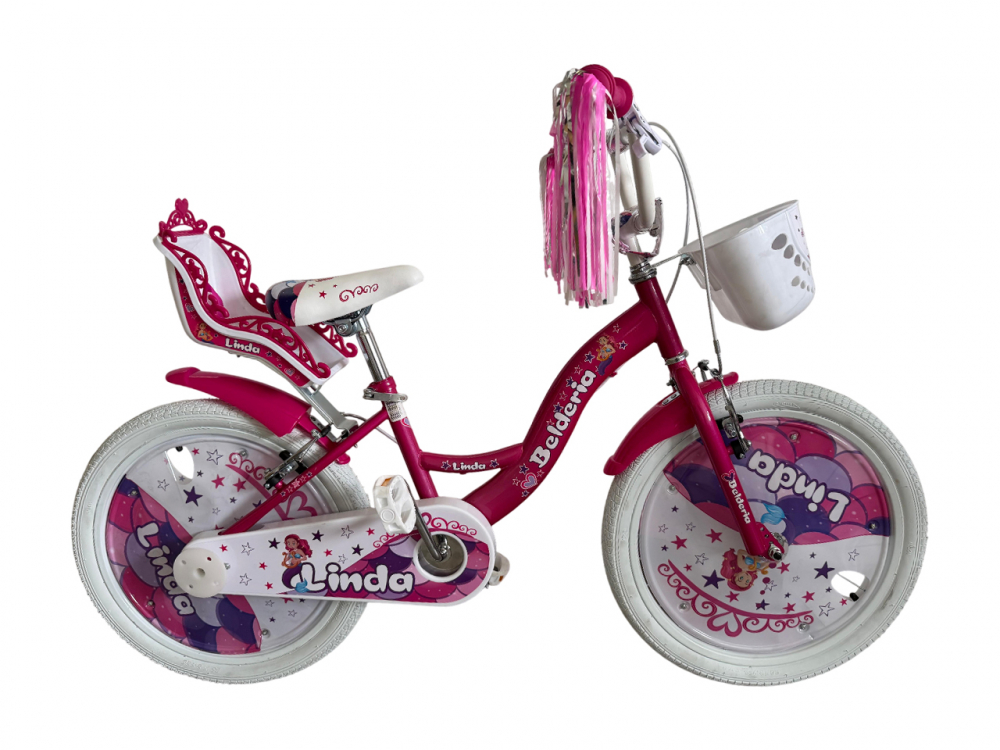 Bicicleta copii Belderia Linda, culoare roz, roata 20  , cadru din otel