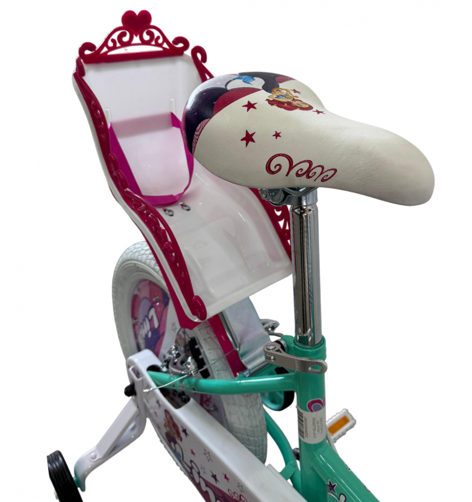 Bicicleta copii Belderia Linda, culoare turcoaz, roata 14", cadru din otel [3]