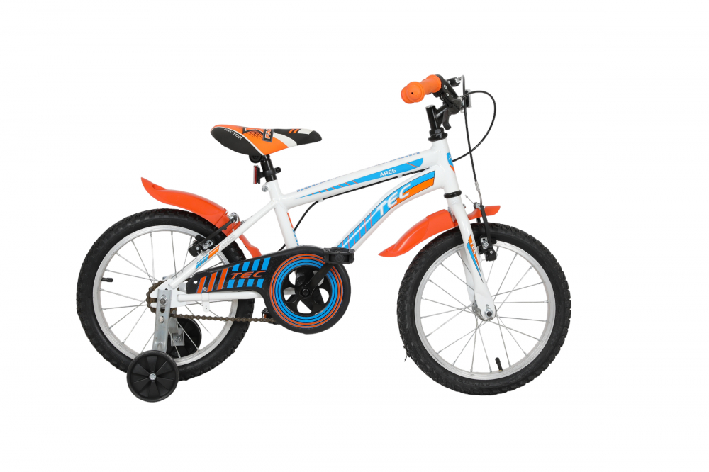 Bicicleta copii TEC Ares, culoare alb/portocaliu, roata 16", din otel [2]