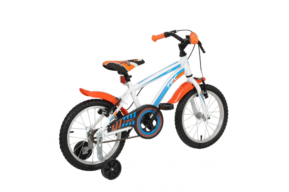 Bicicleta copii TEC Ares, culoare alb/portocaliu, roata 16", din otel [3]
