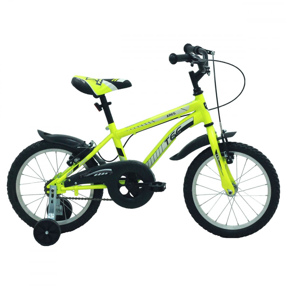 Bicicleta copii TEC Ares, culoare galben, roata 16  , din otel