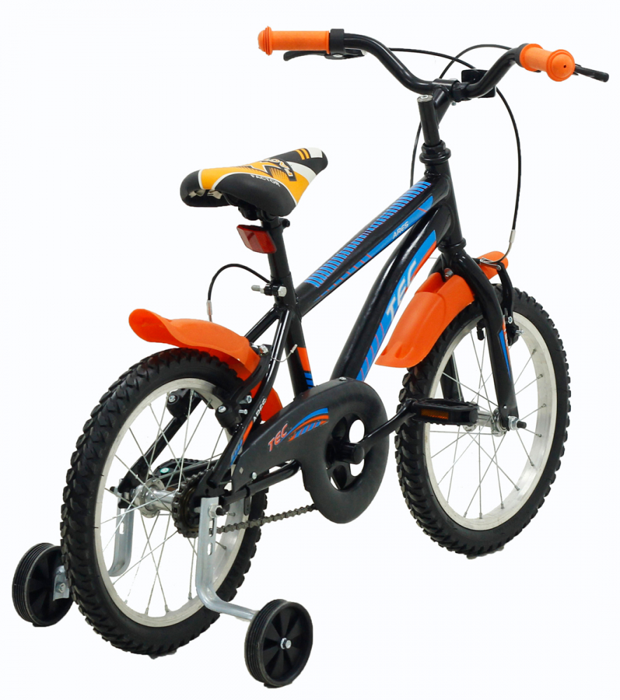 Bicicleta copii TEC Ares, culoare negru/portocaliu, roata 16", din otel [2]