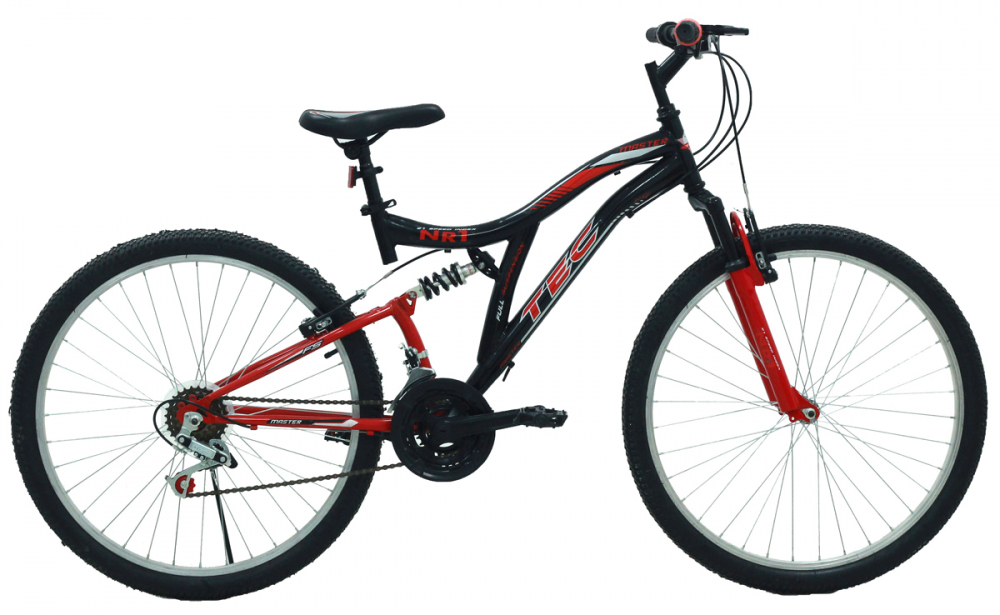 Bicicleta copii Tec Master full suspensie, roata 20 , culoare negru rosu