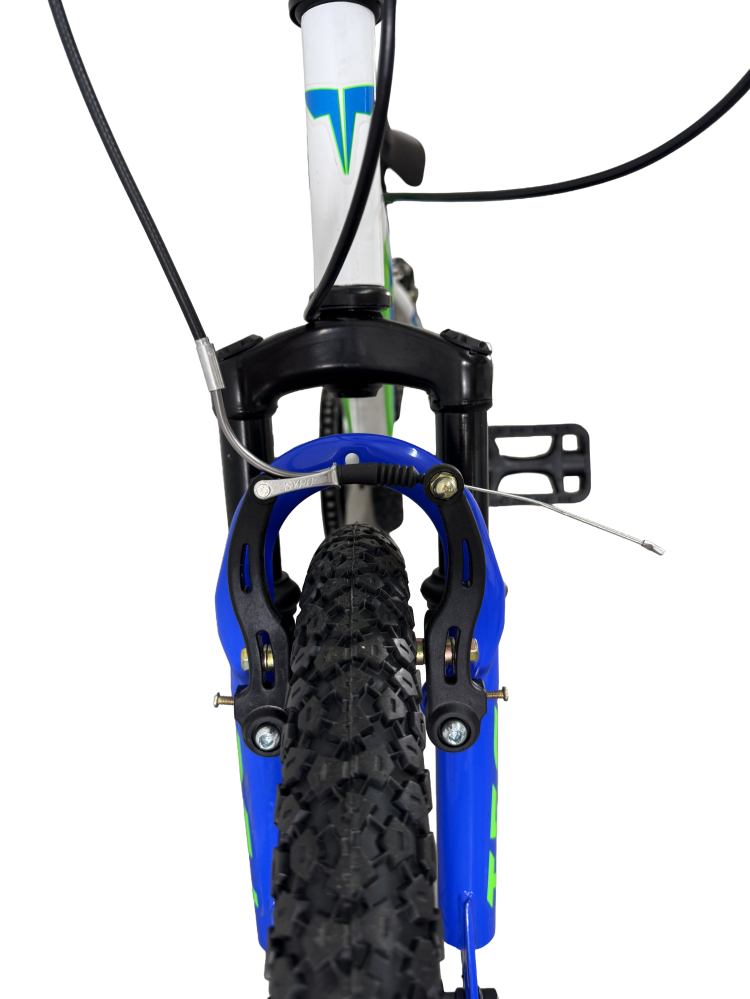 Bicicleta copii Tec Titan suspensie fata, roata 20", culoare alb/albastru [5]