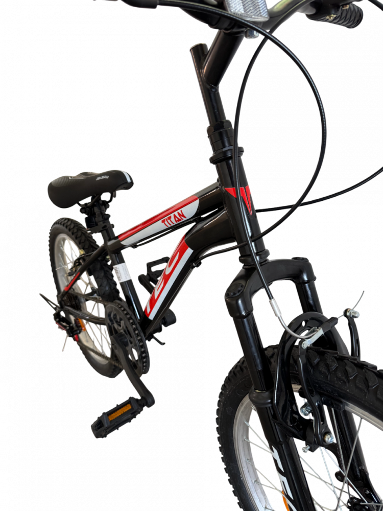 Bicicleta copii Tec Titan suspensie fata, roata 20", culoare negru/rosu [3]