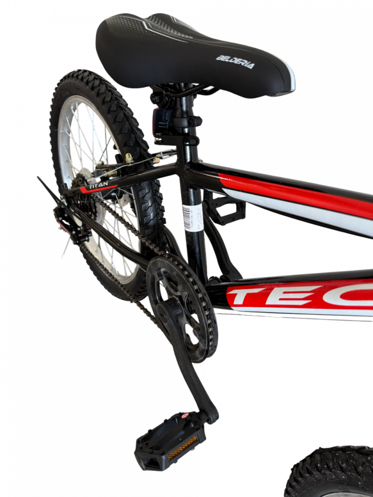 Bicicleta copii Tec Titan suspensie fata, roata 20", culoare negru/rosu [2]