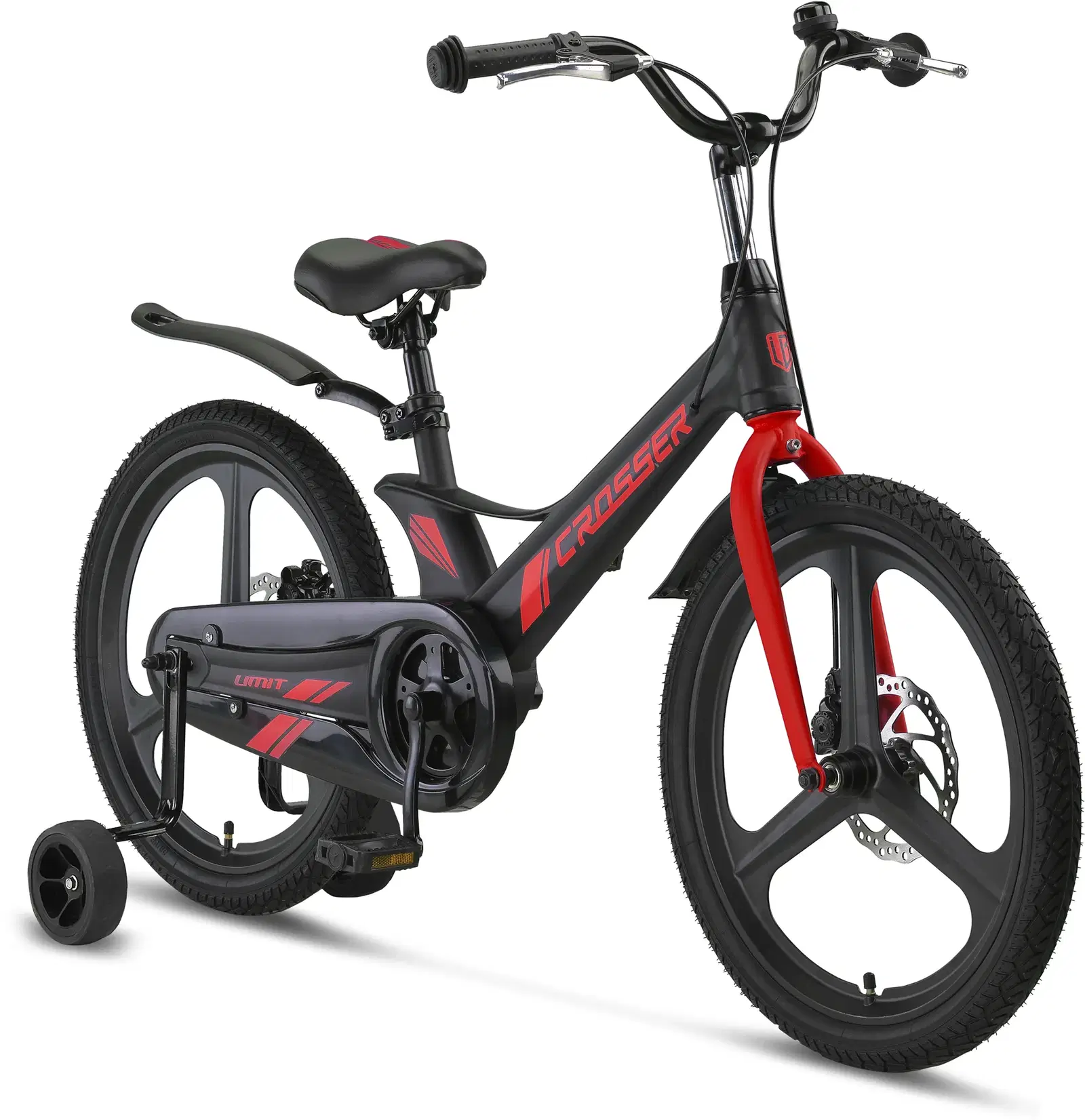 Bicicleta copii Umit Crosser, culoare negru/rosu, roata 20", cadru din aluminiu, frana disc [2]