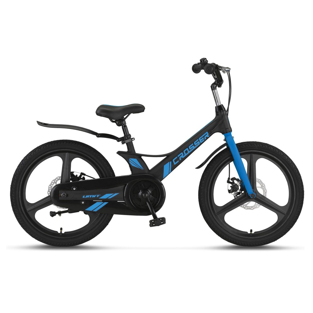 Bicicleta copii Umit Crosser, culoare negru albastru, roata 20  , cadru din aluminiu, frana disc