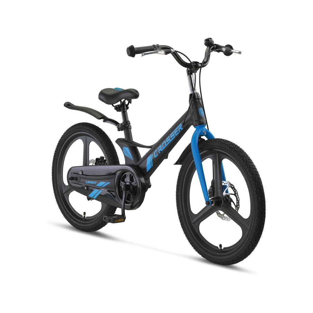 Bicicleta copii Umit Crosser, culoare negru/albastru, roata 20", cadru din aluminiu, frana disc [2]
