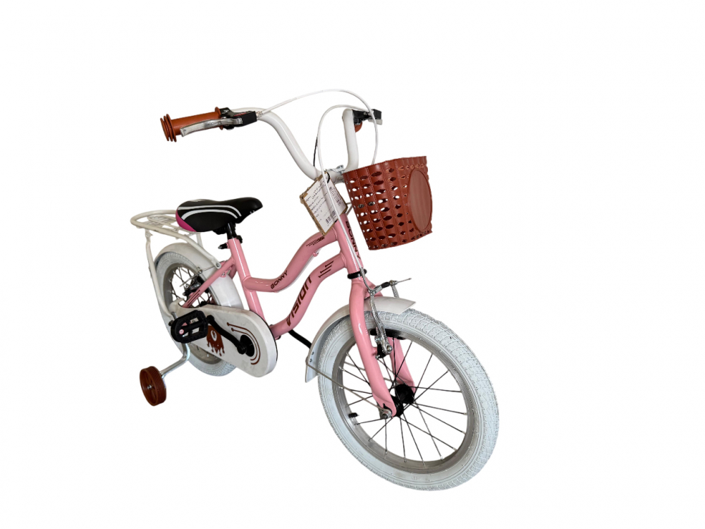 Bicicleta copii Vision Bonny, culoare roz, roata 16", cadru din otel, cu portbagaj [2]