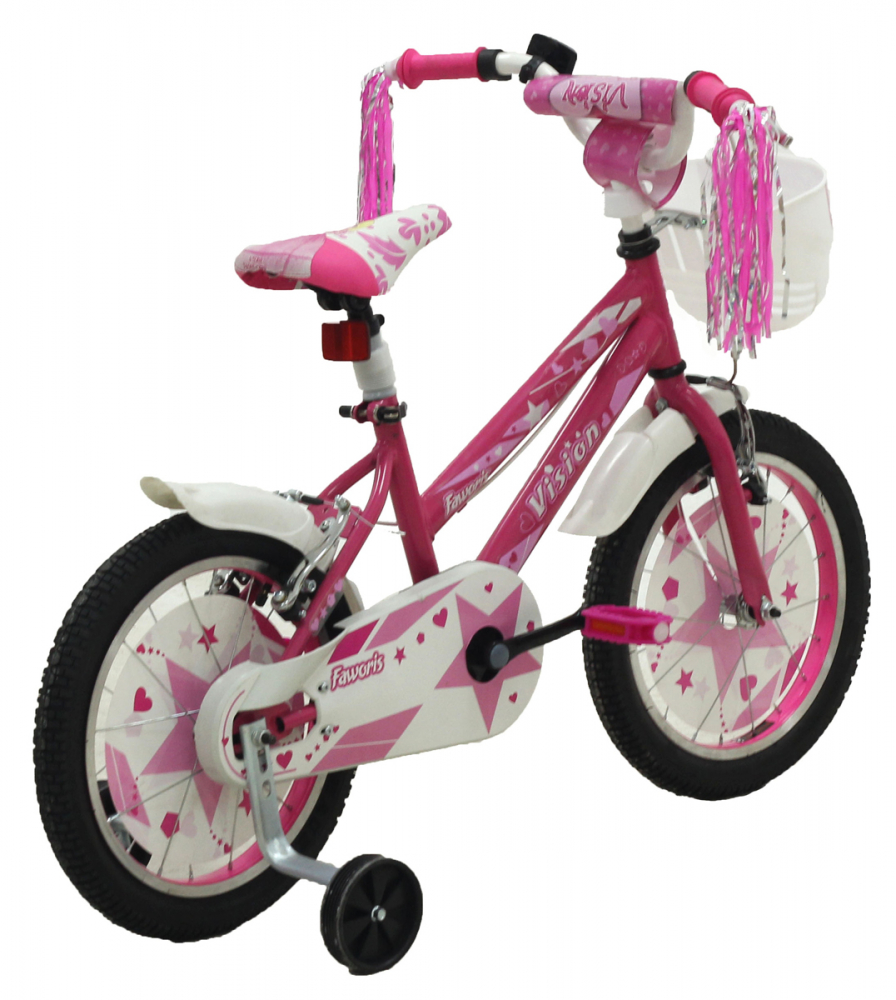 Bicicleta Copii Vision Faworis Culoare Roz/Alb Roata 16" Otel [2]