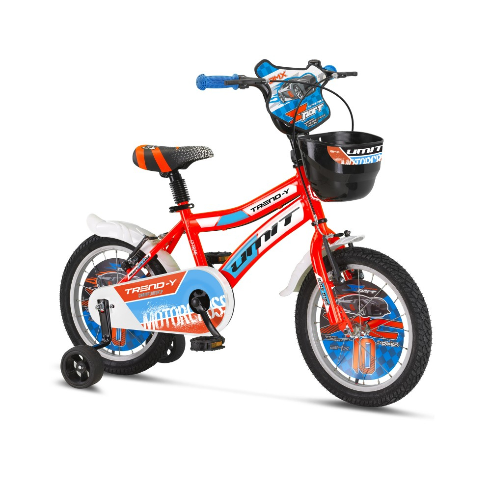 Bicicleta copii Umit Trend-y, culoare portocaliu/albastru, roata 16", cadru din otel [1]