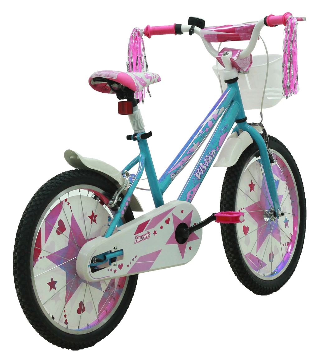 Bicicleta copii Vision Faworis, culoare turcoaz/roz, roata 20", otel [2]