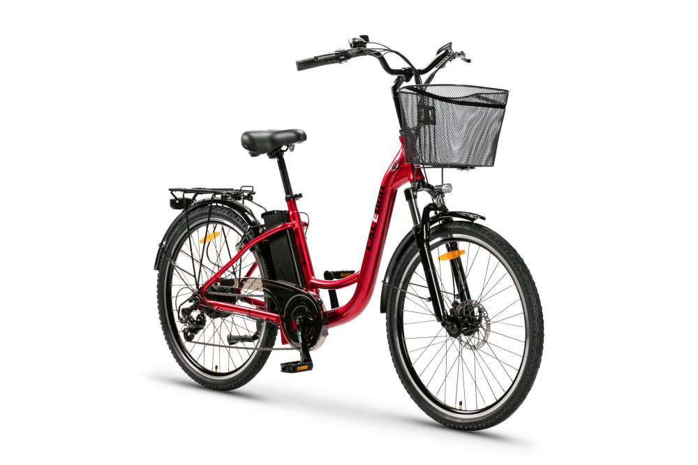 Bicicleta electrica E-Bike, ZT-13A, Li-Ion, roata 26 , 250W, 36V, 10ah, Retro 2.0, culoare rosu