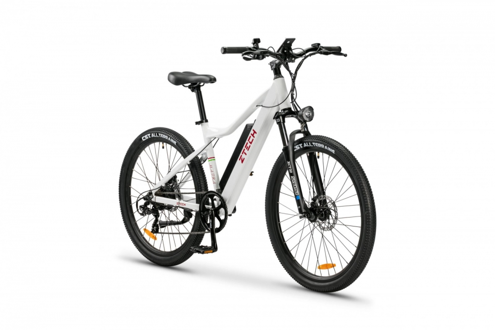 Bicicleta electrica E-Bike, ZT-85 , Li-Ion, roata 27.5  , 250W, 36V, 12AH, Shimano 7S, culoare alb, Tip MTB