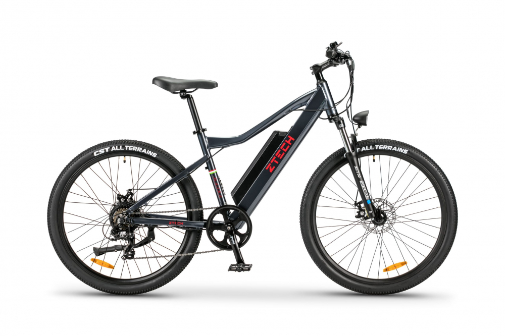 Bicicleta electrica E-Bike, ZT-85 , Li-Ion, roata 27.5  , 250W, 36V, 12AH, Shimano 7S, culoare gri, Tip MTB