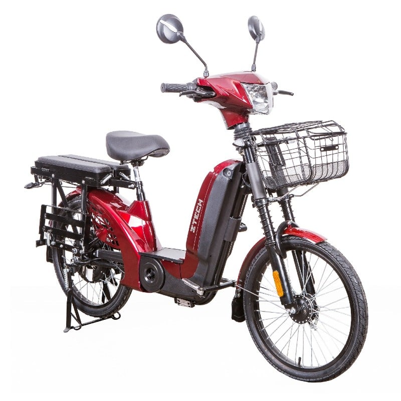 Bicicleta Electrica Z-Tech ZT-04 2021, rosu, Motor 560W, 48V, 12Ah, Autonomie 30-35km, fara permis