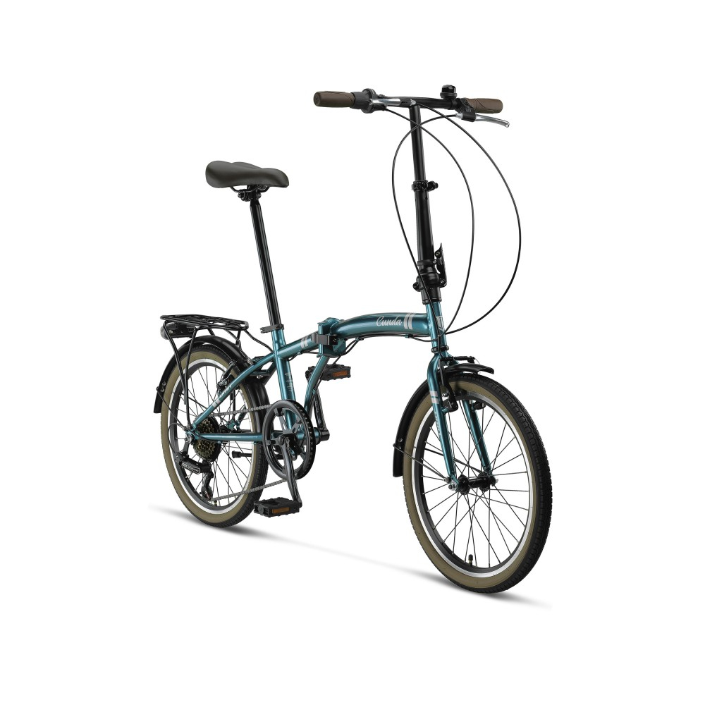 Bicicleta Umit Cund, 6 viteze, pliabila, cadru otel, roata 20", culoare turcoaz [2]