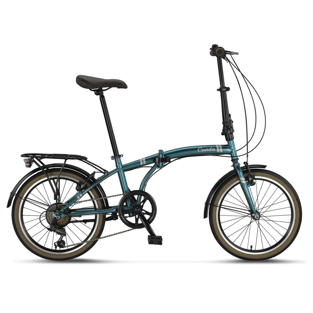 Bicicleta Umit Cund, 6 viteze, pliabila, cadru otel, roata 20", culoare turcoaz [1]