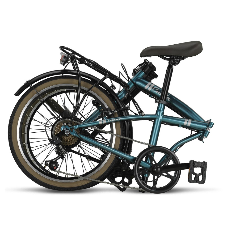 Bicicleta Umit Cund, 6 viteze, pliabila, cadru otel, roata 20", culoare turcoaz [3]