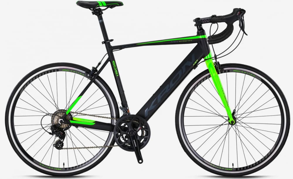 Bicicleta Kron cursiera RC 1000, roata 28 , 14 viteze, cadru 540mm din aluminiu, culoare negru verde