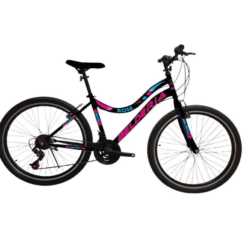 Bicicleta MTB Belderia Rose, culoare negru roz, roata 26  , cadru din otel