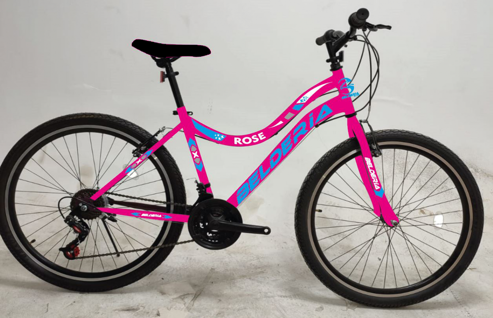 Bicicleta MTB Belderia Rose, culoare roz, roata 26", cadru din otel [2]
