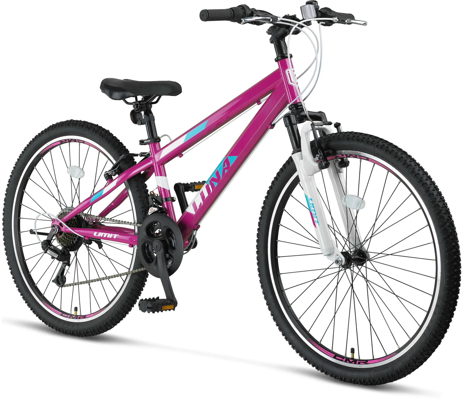 Bicicleta MTB copii Umit Luna Lady, culoare roz intens, roata 24", cadru din otel [2]