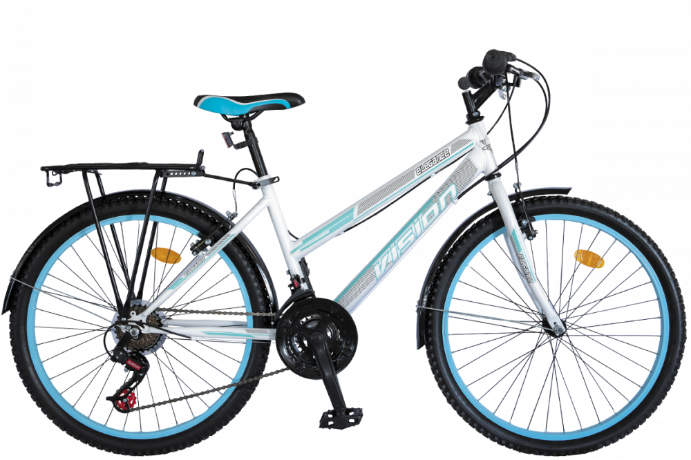 Bicicleta MTB Dame Vision Elegance Culoare Alb Albastru Roata 26 Otel