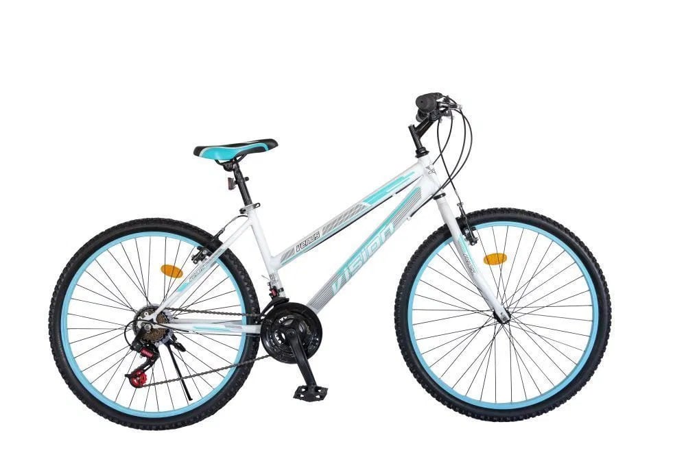 Bicicleta MTB Dame Vision Venus Culoare Alb Albastru Roata 24 Otel