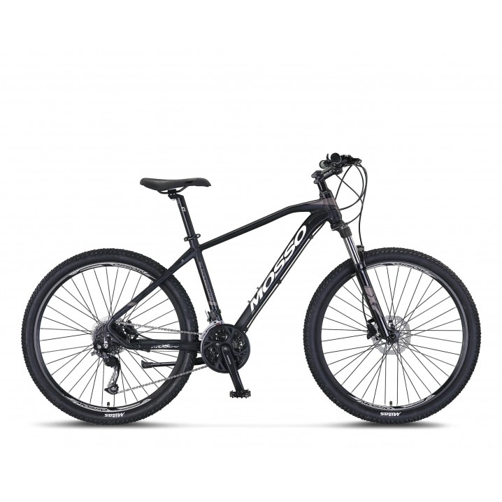 Bicicleta MTB Mosso Black Edition Hidraulic, roata 27.5 , cadru 20 , culoare negru argintiu, cadru din aluminiu