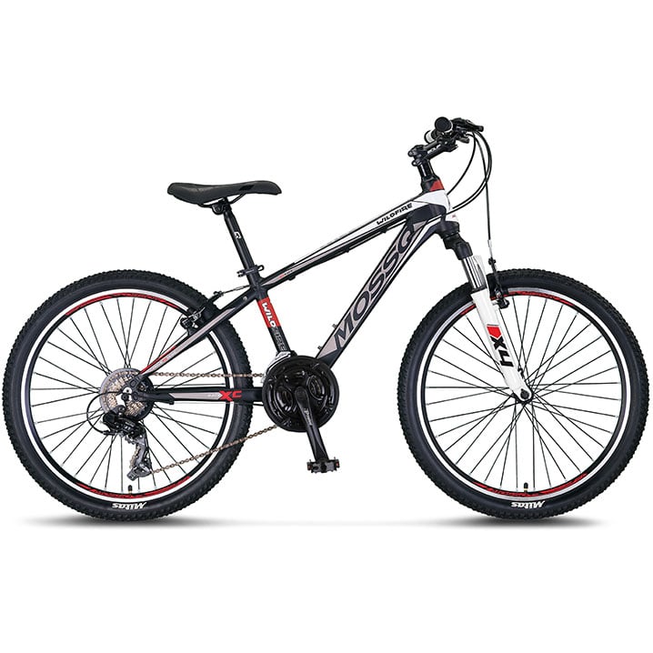 Bicicleta MTB Mosso Wildfire M Hidraulic, roata 24 , cadru 13 , culoare negru alb, cadru din aluminiu