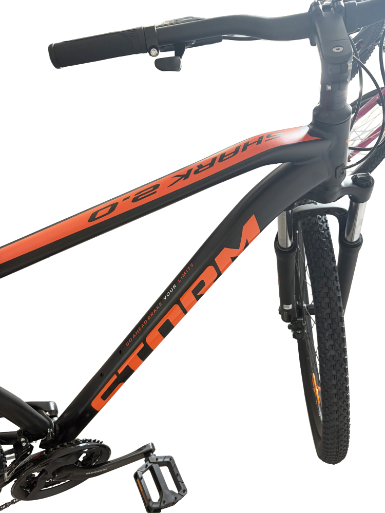 Bicicleta MTB Storm Shark Man 2.0, 29 Inch, Cadru 21, 2D Frane Hidraulice, Negru/Portocaliu [5]