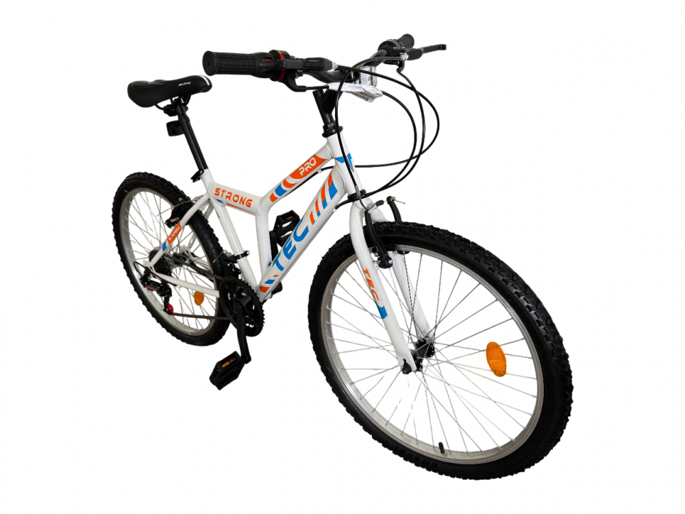 Bicicleta MTB Tec Strong, culoare alb/portocaliu/albastru, roata 24", cadru din otel [2]