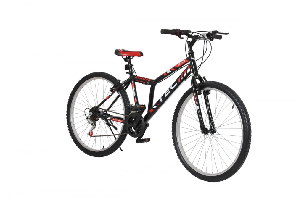 Bicicleta MTB Tec Strong, culoare negru rosu, roata 24  , cadru din otel