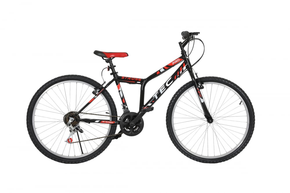 Bicicleta MTB Tec Strong, culoare negru/rosu, roata 24", cadru din otel [2]