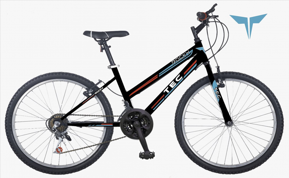 Bicicleta MTB Tec Rocky, roata 26  , cadru din otel, culoare negru rosu