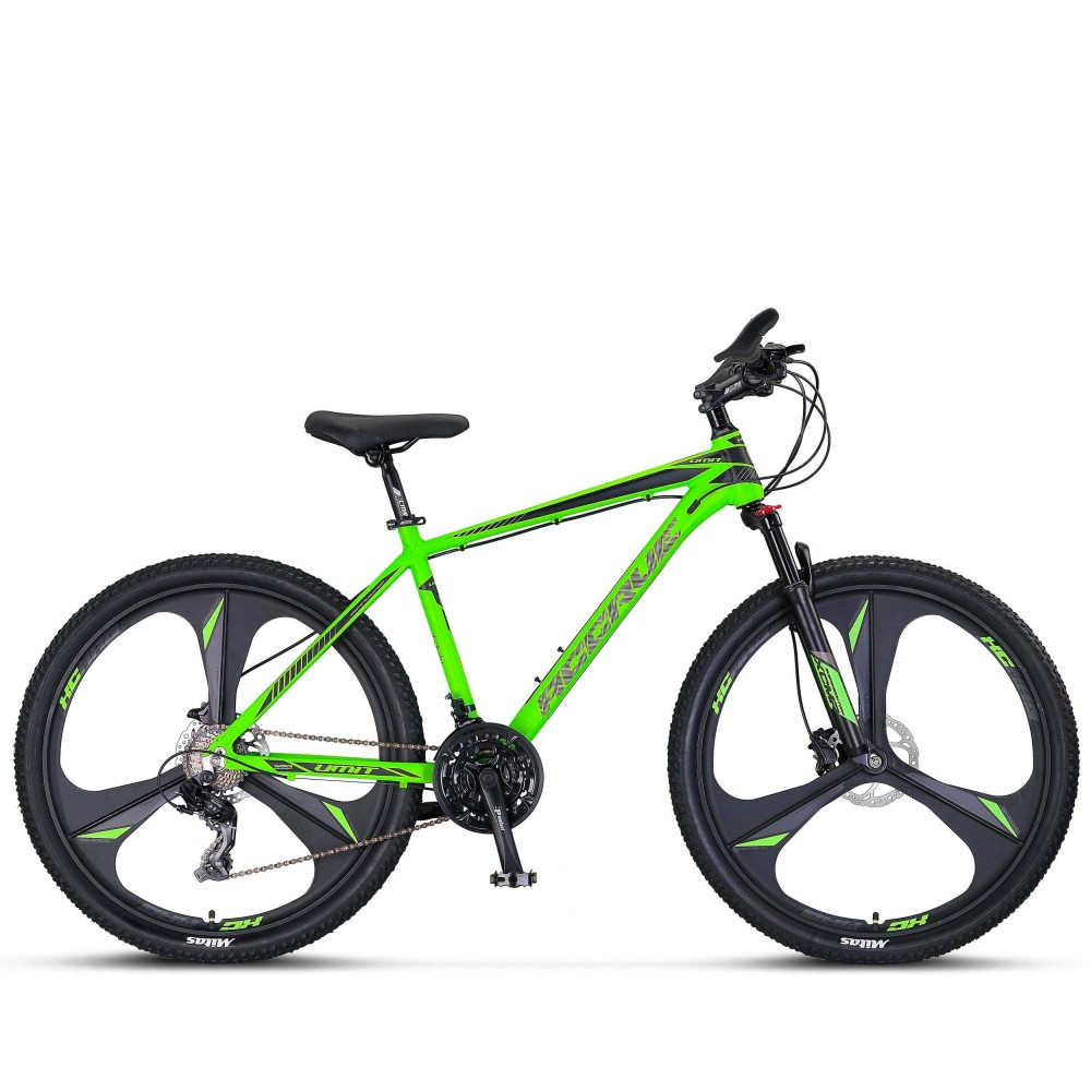 Bicicleta MTB Umit Accrue 2D, cadru 18 , culoare verde neon, roata 26 , cadru aluminiu, frana disc, 21 viteze