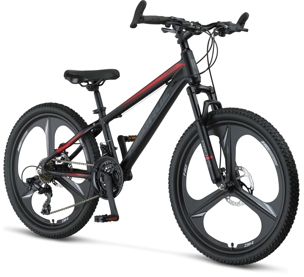 Bicicleta copii MTB Umit Accrue, 2D , negru/rosu , roata 20", cadru aluminiu [2]