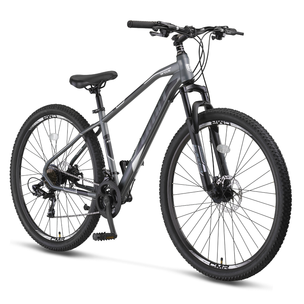 Bicicleta MTB Umit Arcus M-MSD, culoare gri/alb, roata 29", cadru otel, frana disc, 21 viteze [2]