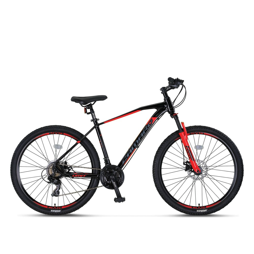 Bicicleta MTB Umit Camaro, culoare negru rosu, roata 27.5  , cadru 16   din aluminiu, frana disc, 21 viteze