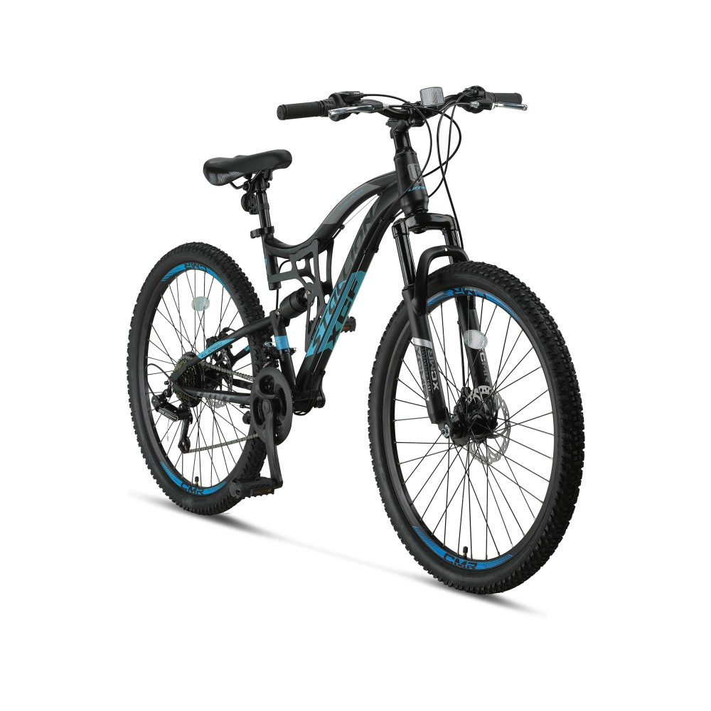 Bicicleta MTB Umit Stallion 2D, Full Suspension, SHM, 21 viteze, roata 29", cadru otel, negru/albastru [2]