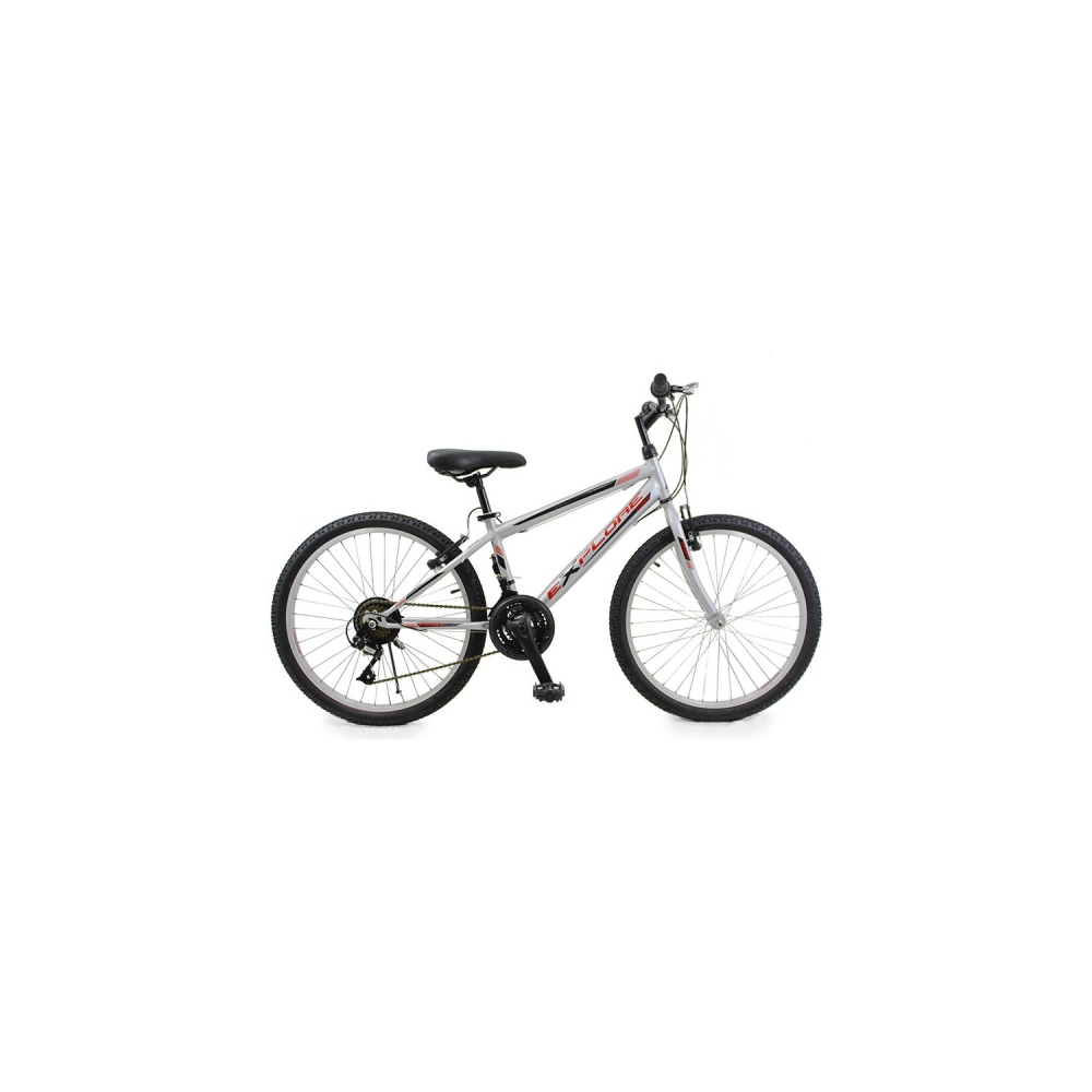 Bicicleta MTB UMIT Explorer Man, culoare gri rosu, roata 24 , cadru din otel