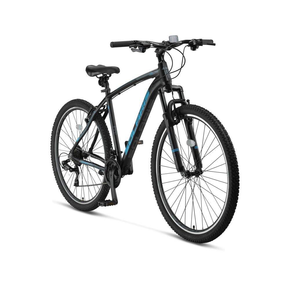 Bicicleta MTB Umit Solaris, 21 viteze, culoare negru/albastru, roata 27.5", cadru din aluminiu, V-brake [2]